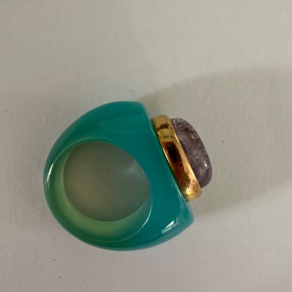 Francesca Romana blue agate and amethyst ring - Picture 2 of 5